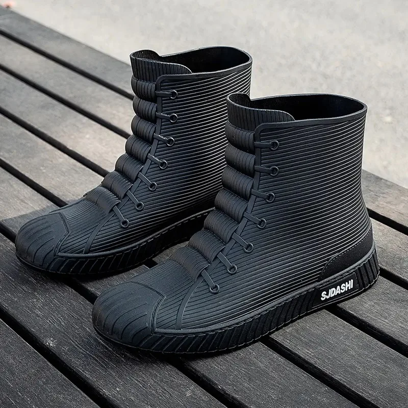 Women'S Fashion Gumboots - 男性と女性のための滑り止めの防水レインブーツ,ゴム製の靴,釣り靴,庭の仕事,ファッショナブル