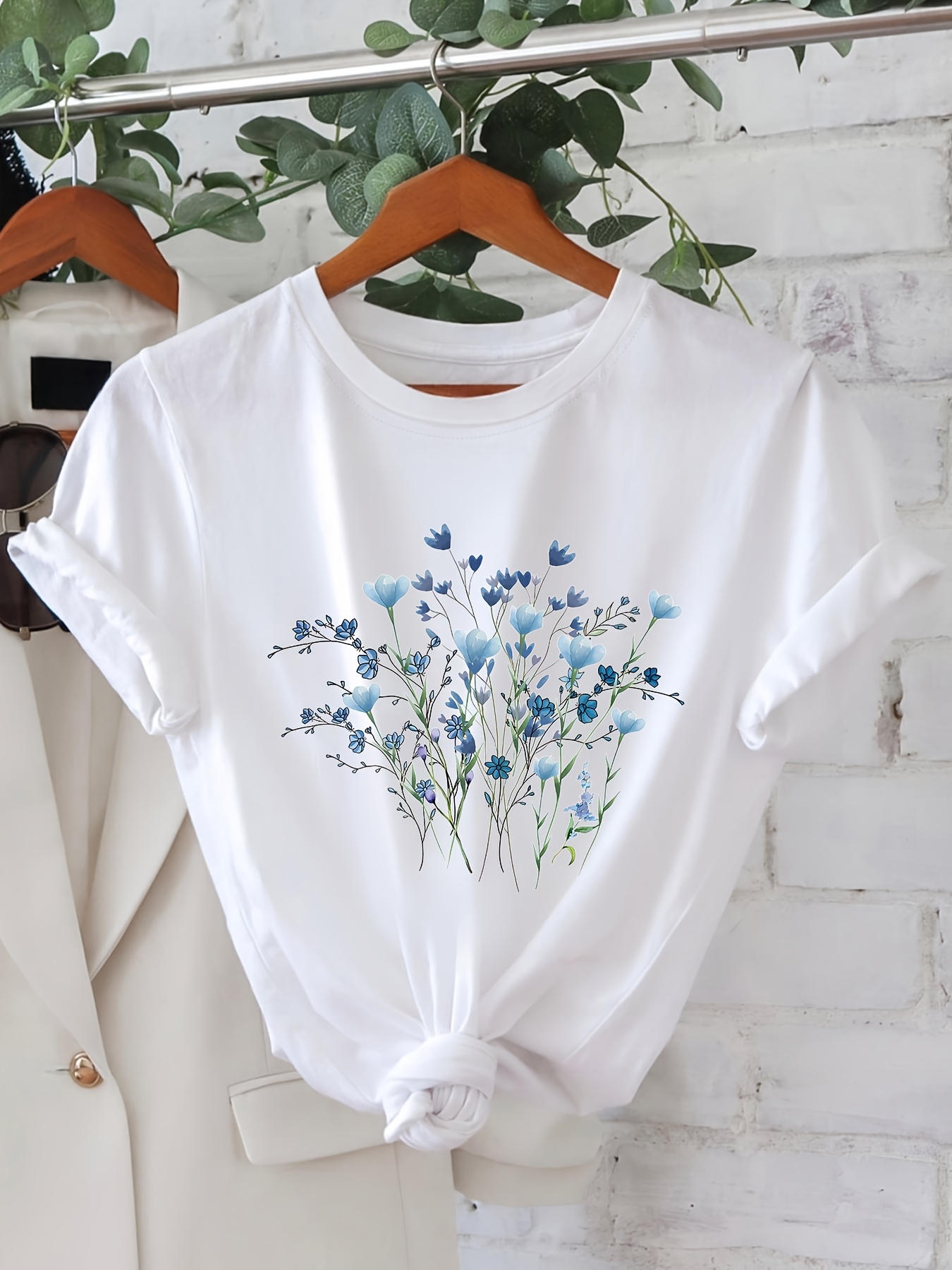 Women'S Fashion In The 90S - 2026 春夏の新女性のラウンドネック花柄クールファッション半袖カジュアル Tシャツ 90 年代グラフィック T