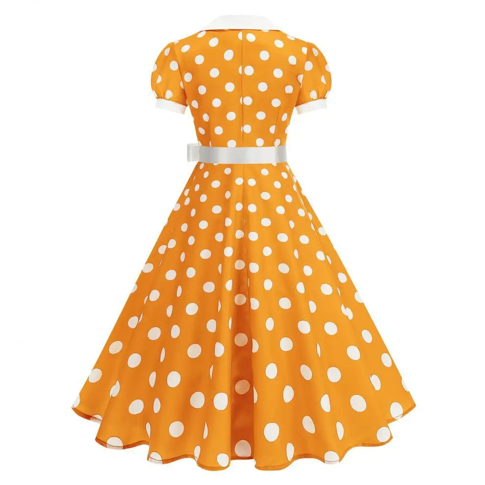 Women'S Fashion In The 1950S - ヴィンテージ水玉模様サマードレス レディース 1950年代 60年代 ノッチカラー 半袖