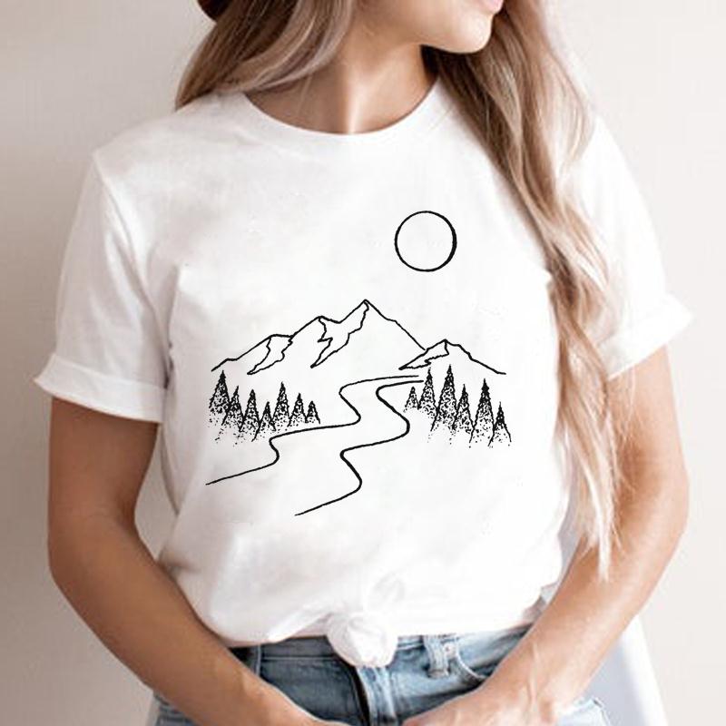 Women'S Fashion In The 90S - ファッション漫画 Tシャツ女性 90 年代トレンド服 Tシャツ女性川新山ティーレディグラフィックトップ服半袖