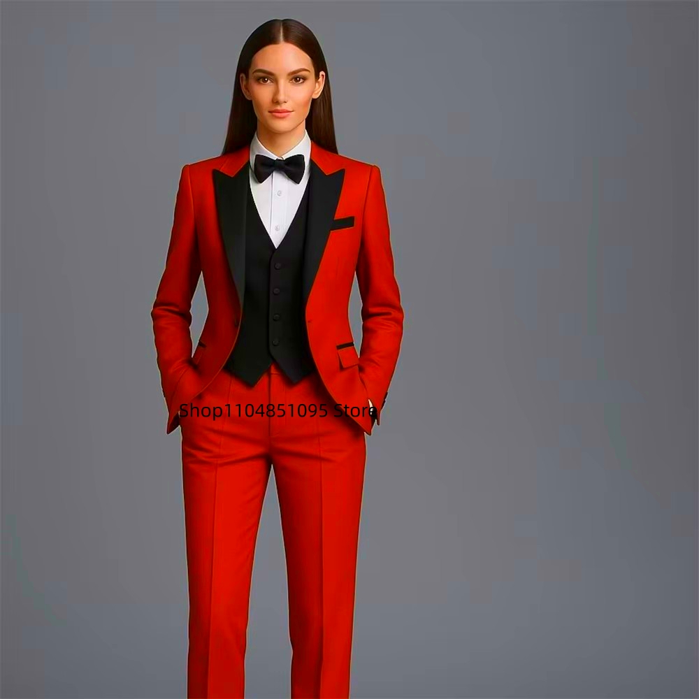 Women Fashion Vest - 固体ファッションスーツ女性のための 3 ピースジャケットベストパンツセットフォーマルオフィススマートカジュアル女性ファッションズボン女性の服装