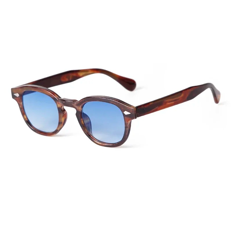 ファッション透明ブルーラウンドサングラス女性男性レトロリベッ - Women'S Fashion Eyewear のレビューと価格