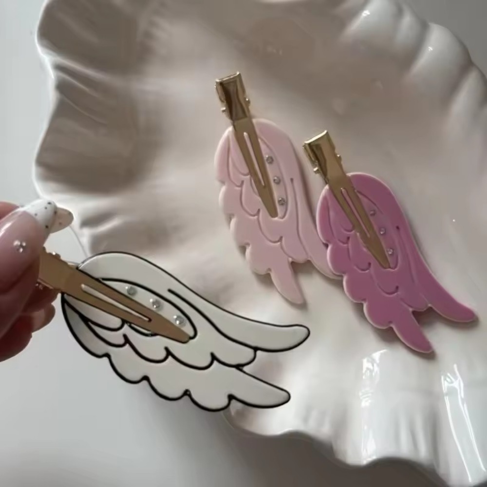 かわいい羽根ヘアクリップ楽しいヘアピン跡のないドーパミン化粧 - Women Fashion Fun のレビューと価格