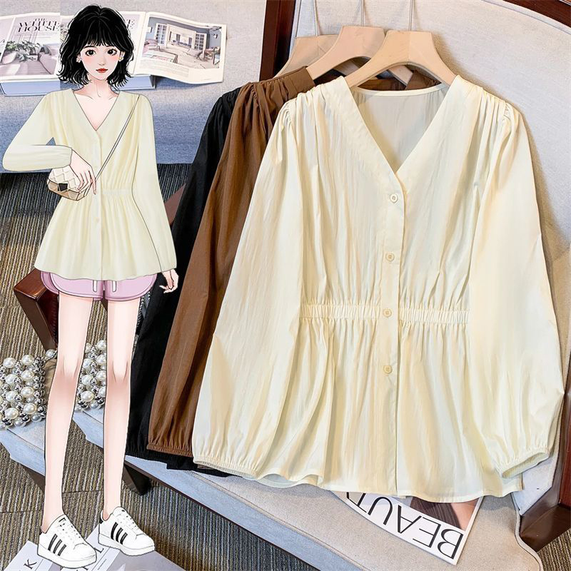 200ポンド以上の体重の方向けのプラスサイズオフィスレディシ - Puff Sleeve Blouse のレビューと価格