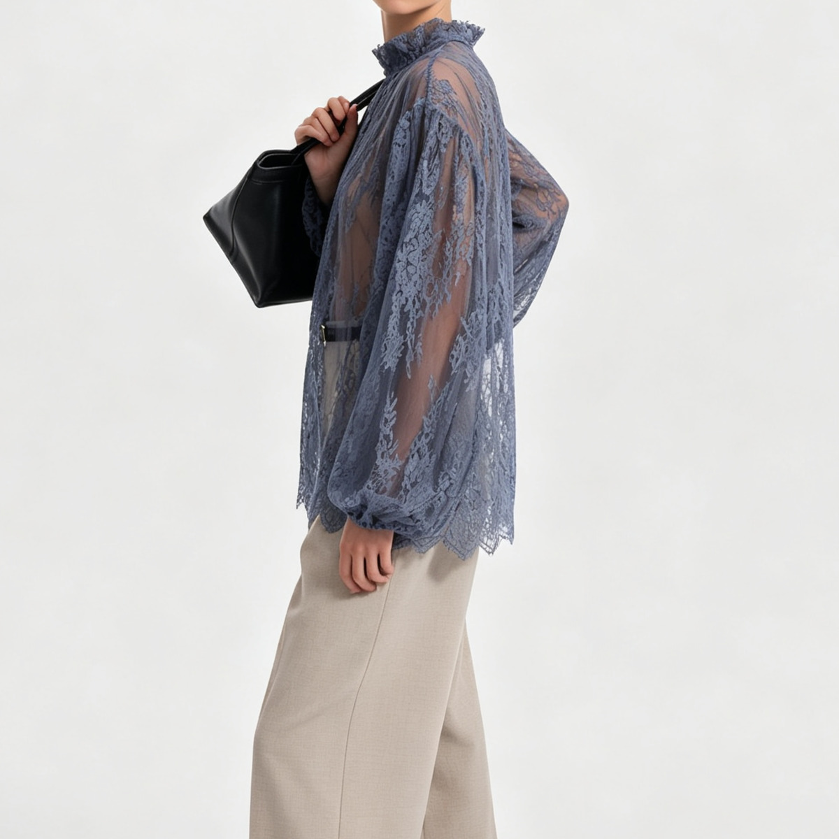 IG 2026 レディース シアーレースブラウス、モックネッ - Puff Sleeve Blouse のレビューと価格