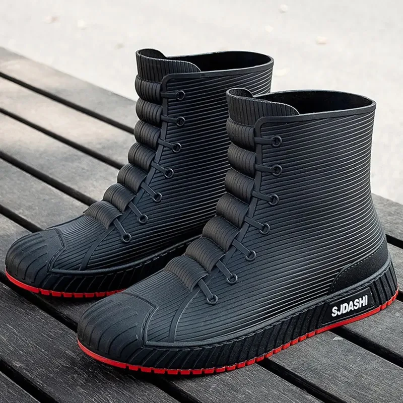 男性と女性のための滑り止めの防水レインブーツ,ゴム製の靴,釣 - Women'S Fashion Gumboots のレビューと価格