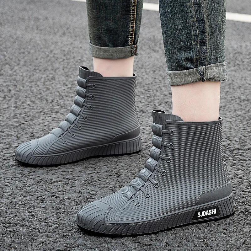 男性と女性のための滑り止めの防水レインブーツ,ゴム製の靴,釣 - Women'S Fashion Gumboots のレビューと価格