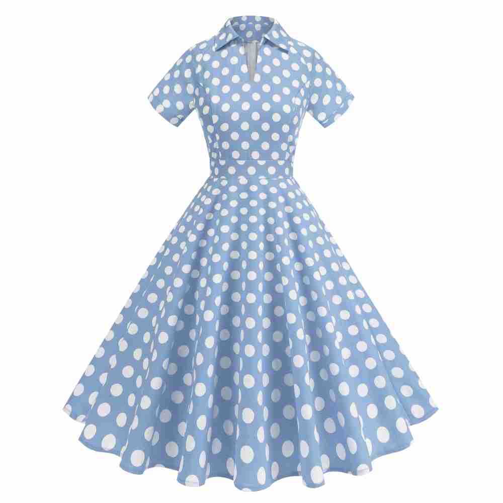 1950 年代のアメリカの女の子のレトロな油絵プリント半袖フ - Women'S Fashion In The 1950S のレビューと価格