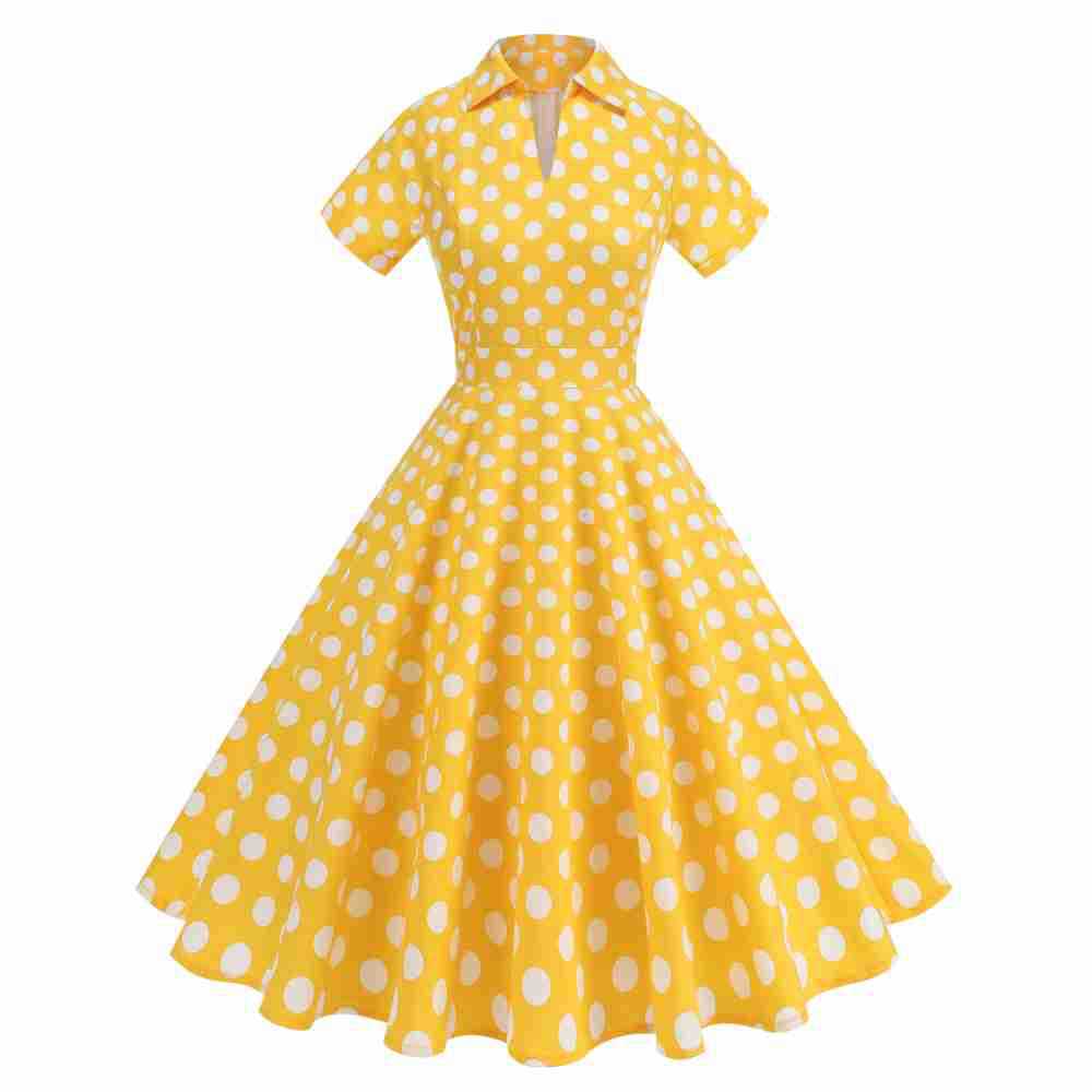 1950 年代のアメリカの女の子のレトロな油絵プリント半袖フ - Women'S Fashion In The 1950S のレビューと価格