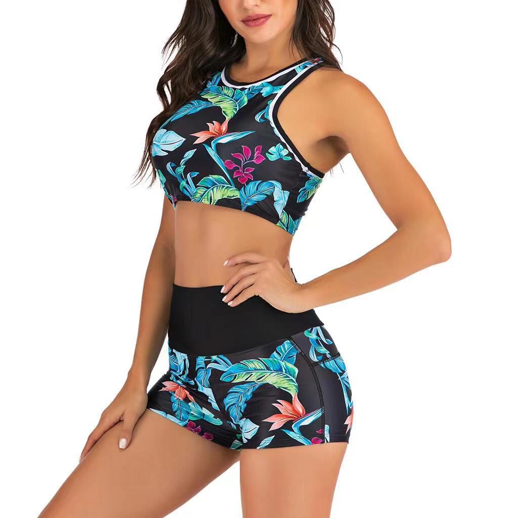 Y2K ビキニ女性用タンキニ ショートパンツ付き クロップト - Crop Top Women のレビューと価格