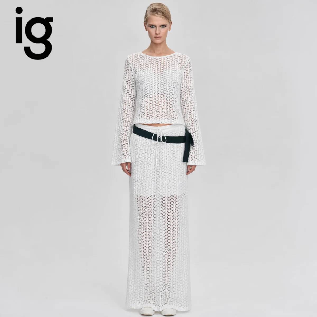 IG 2026 レディース ホローアウトニット ツーピースセ - Crop Top Women のレビューと価格