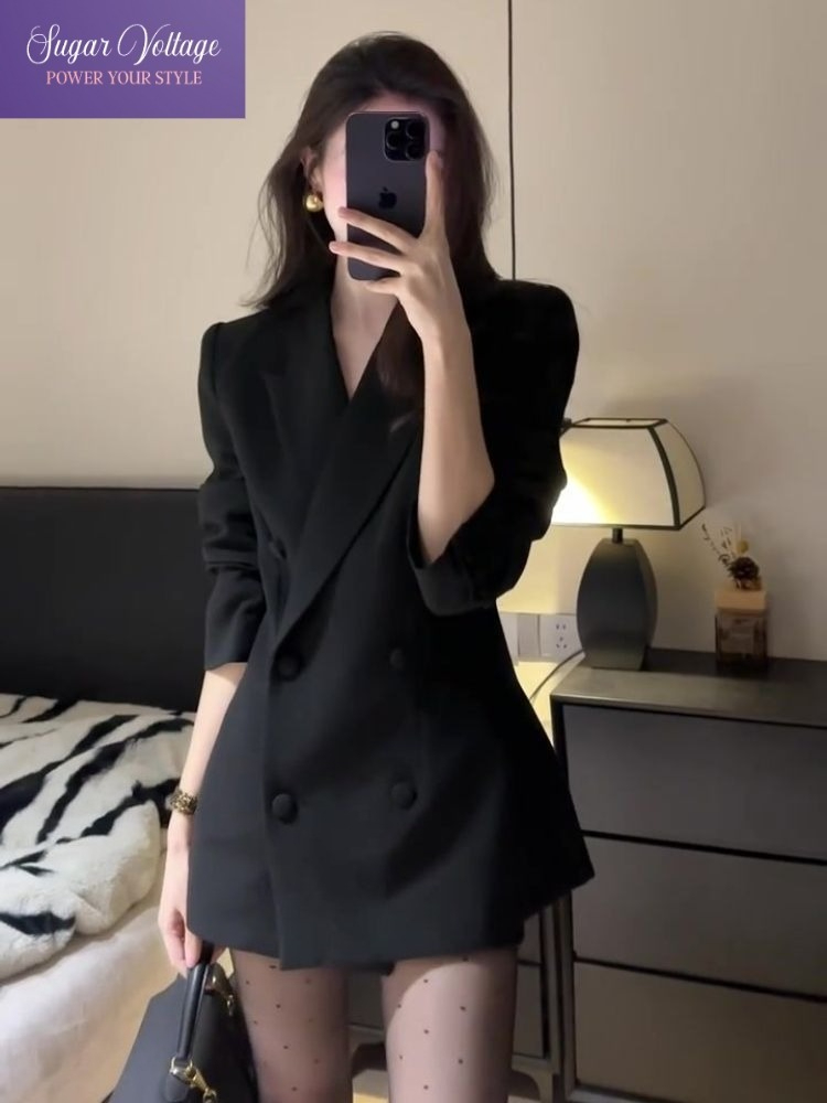 韓国ファッション エレガント スリムフィット ブレザーコート - Blazer Women Oversized のレビューと価格