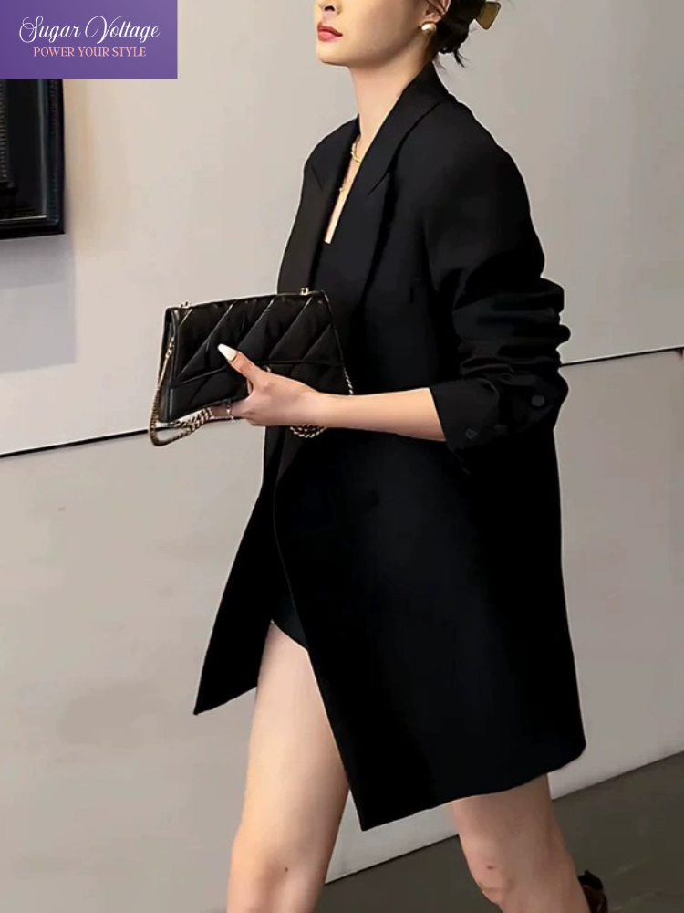 韓国ファッション エレガント スリムフィット ブレザーコート - Blazer Women Oversized のレビューと価格