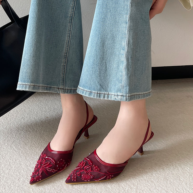 2026 エレガントなスリングバックサンダル女性薄型ハイヒー - Women Fashion Brand のレビューと価格