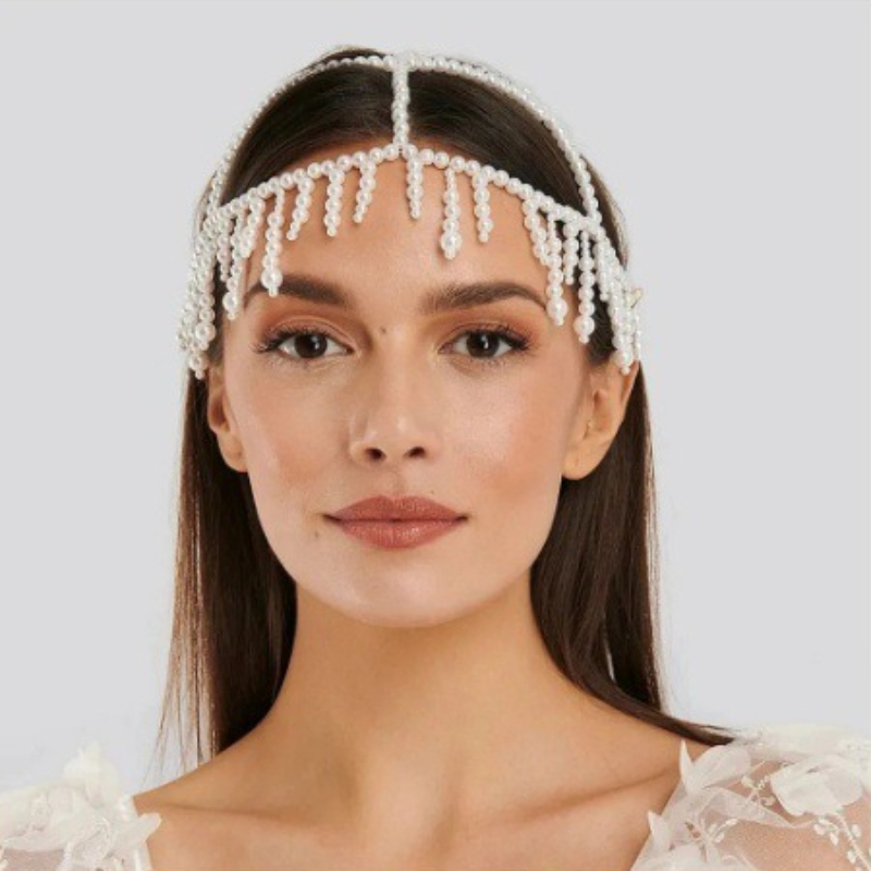 ファッションパールフリンジヘッドピースクリスタルキャップヘッ - Women'S Fashion Roaring 20S のレビューと価格