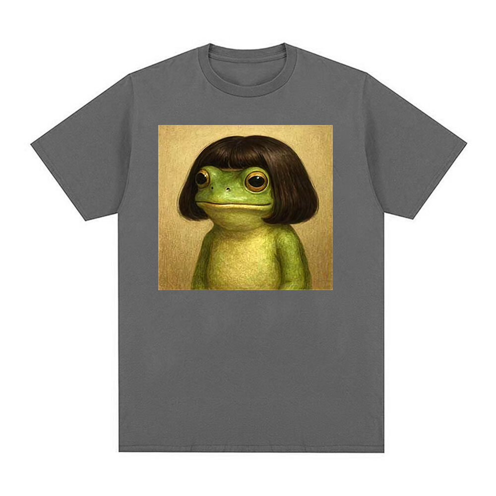 面白いカエルの顔とボブヘアカットのミームTシャツ メンズ レ - Women'S Fashion In The 90S のレビューと価格