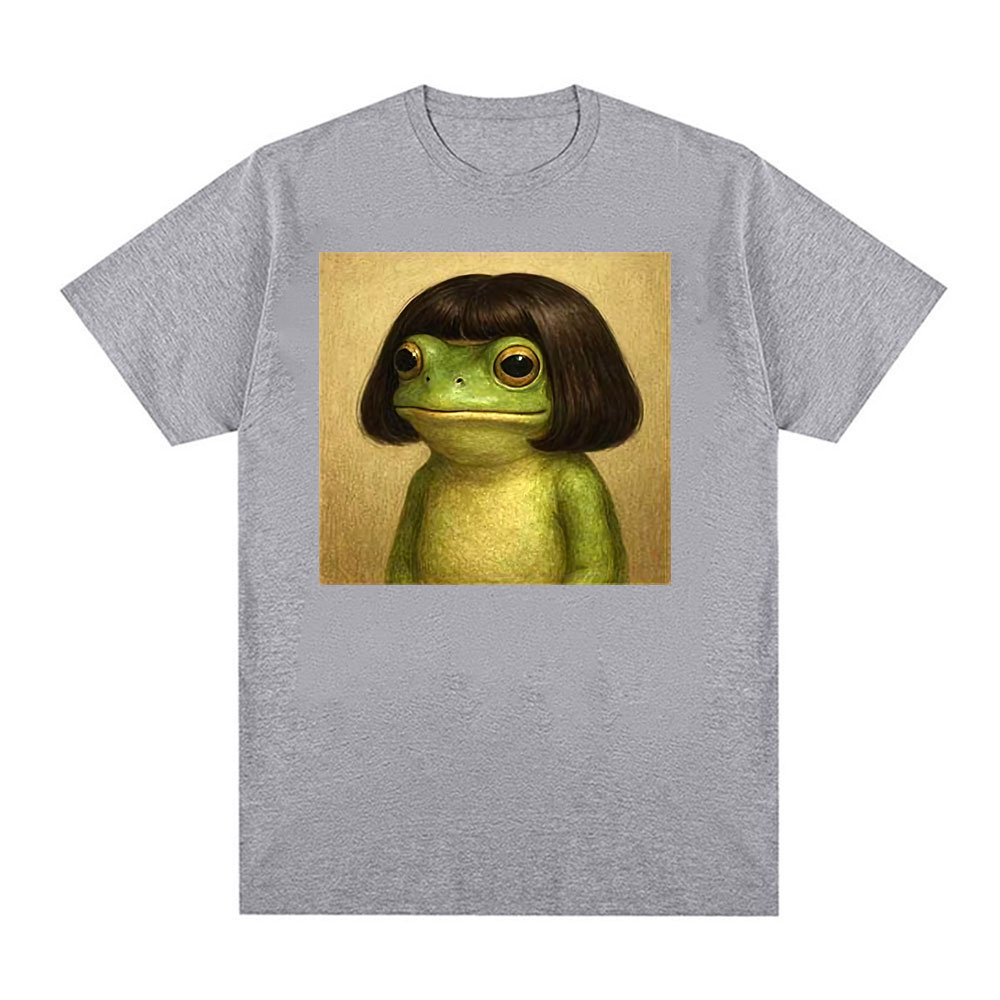 面白いカエルの顔とボブヘアカットのミームTシャツ メンズ レ - Women'S Fashion In The 90S のレビューと価格