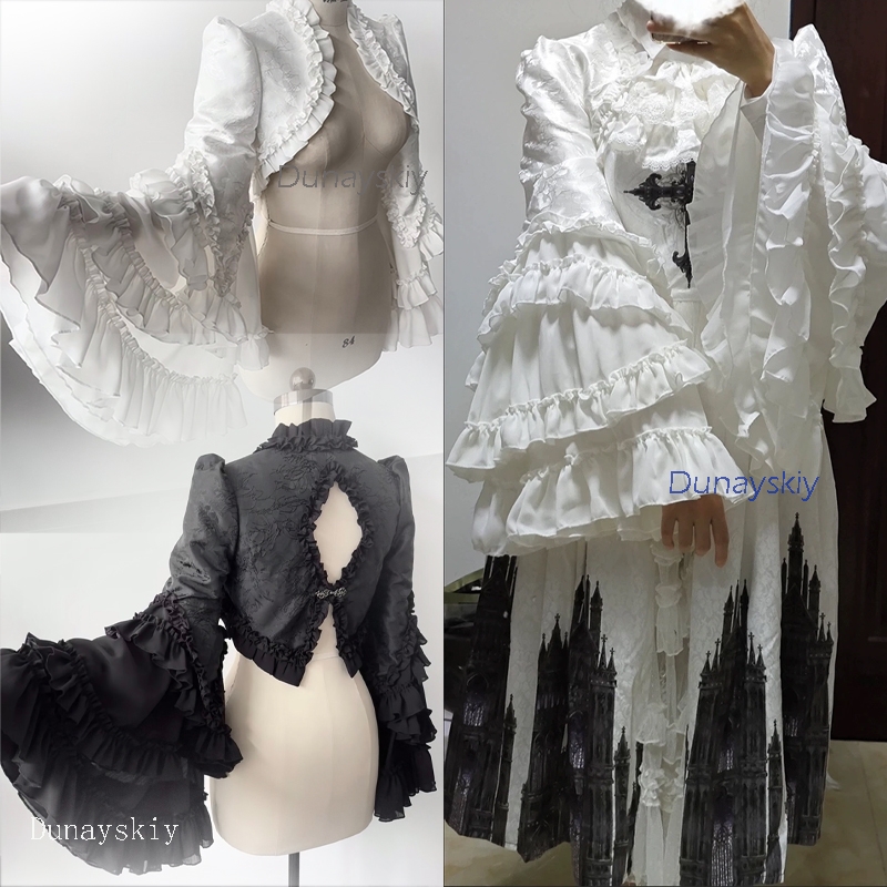 ゴシックパーティーヴァンパイアロリータオウジレイヤリングセッ - Puff Sleeve Blouse のレビューと価格