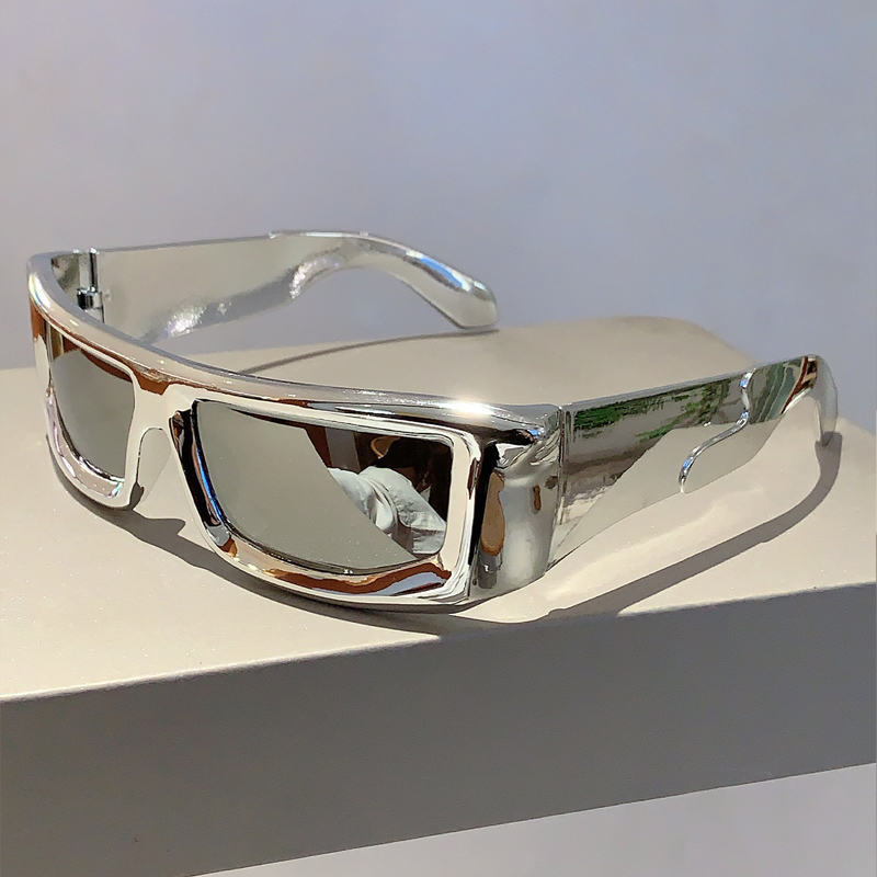 Y2k ラップラウンドメンズサングラス新しいメタリックリムア - Women'S Fashion Eyewear のレビューと価格