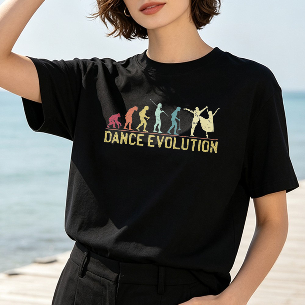 カジュアルダンスエボリューションヴィンテージグラフィックTシ - Women Fashion History のレビューと価格