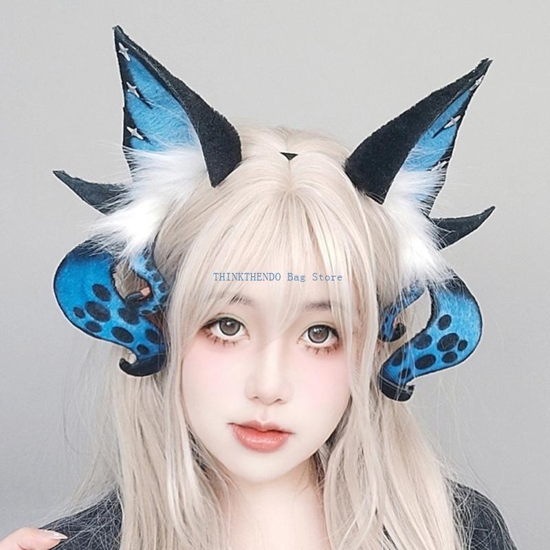 340D クトゥルフ悪魔コスプレ耳頭飾りソフトぬいぐるみヘッ - Women Fashion Fun のレビューと価格