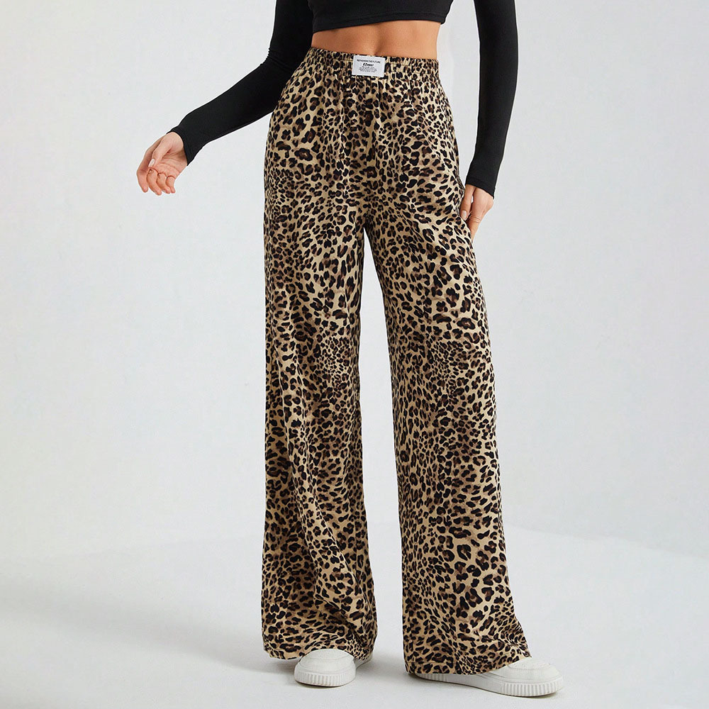 トレンディなクラシックなヒョウ柄ルーズフィットワイドレッグカ - Women'S Fashion E Commerce のレビューと価格