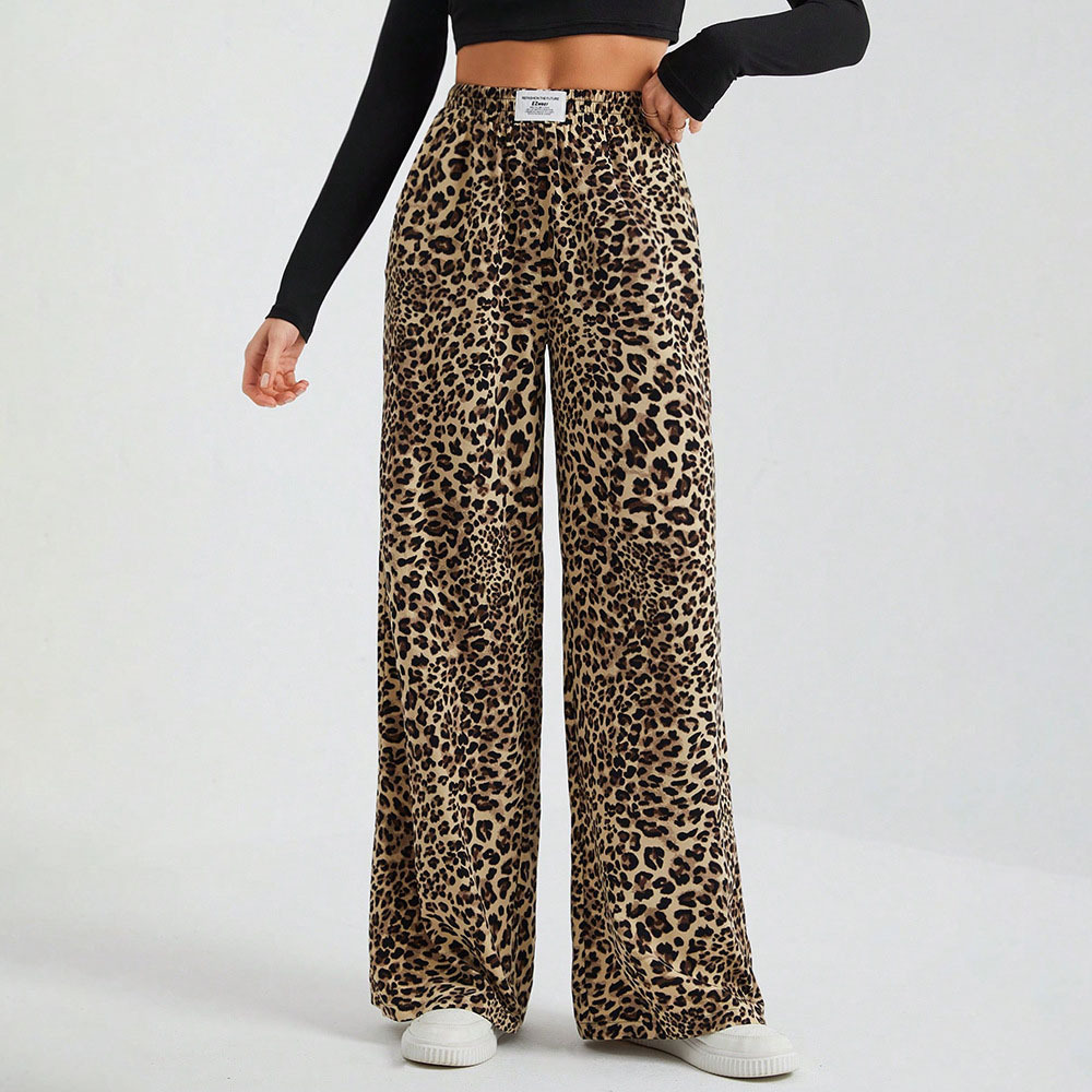 トレンディなクラシックなヒョウ柄ルーズフィットワイドレッグカ - Women'S Fashion E Commerce のレビューと価格