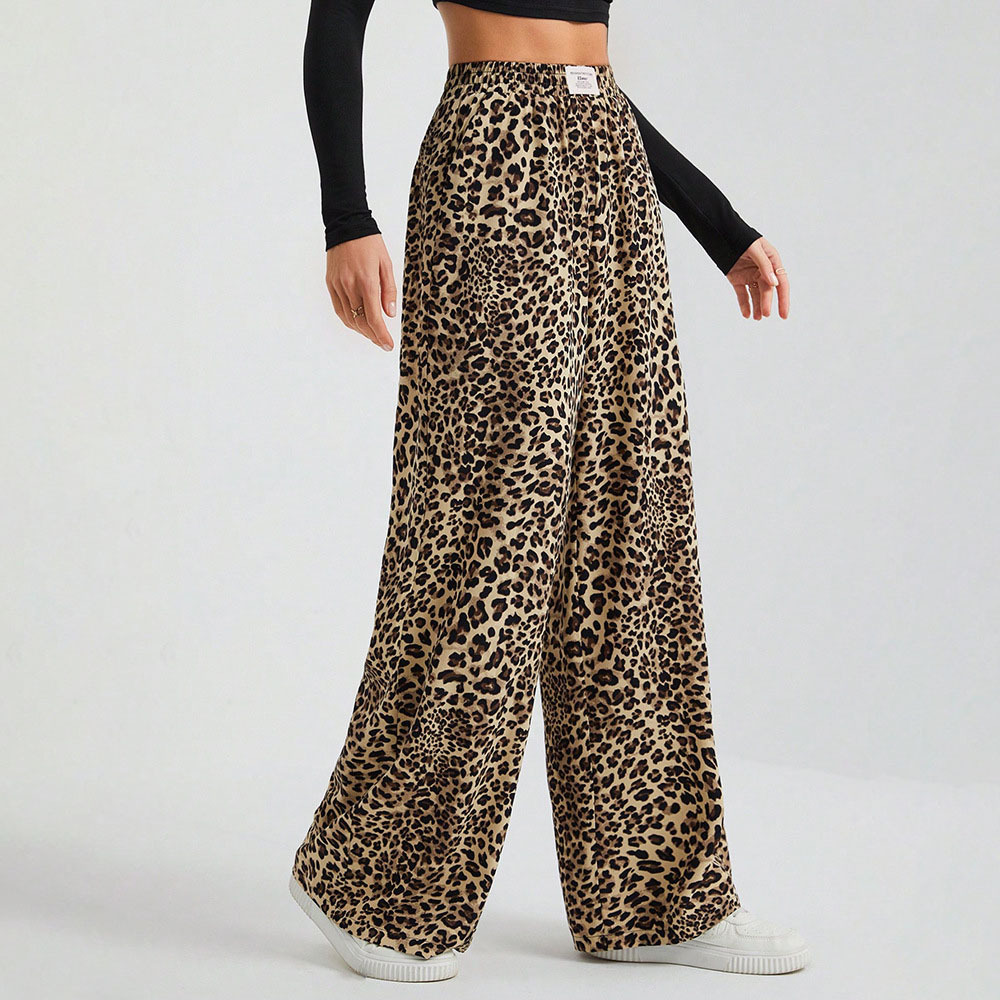 トレンディなクラシックなヒョウ柄ルーズフィットワイドレッグカ - Women'S Fashion E Commerce のレビューと価格