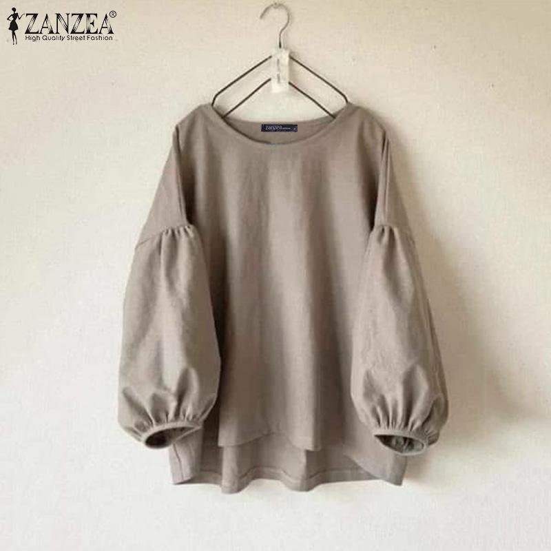 ZANZEA プラスサイズの女性カジュアルブラウスランタンス - Puff Sleeve Blouse のレビューと価格