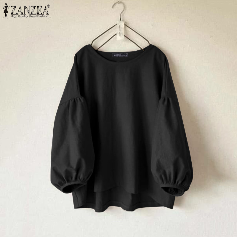ZANZEA プラスサイズの女性カジュアルブラウスランタンス - Puff Sleeve Blouse のレビューと価格