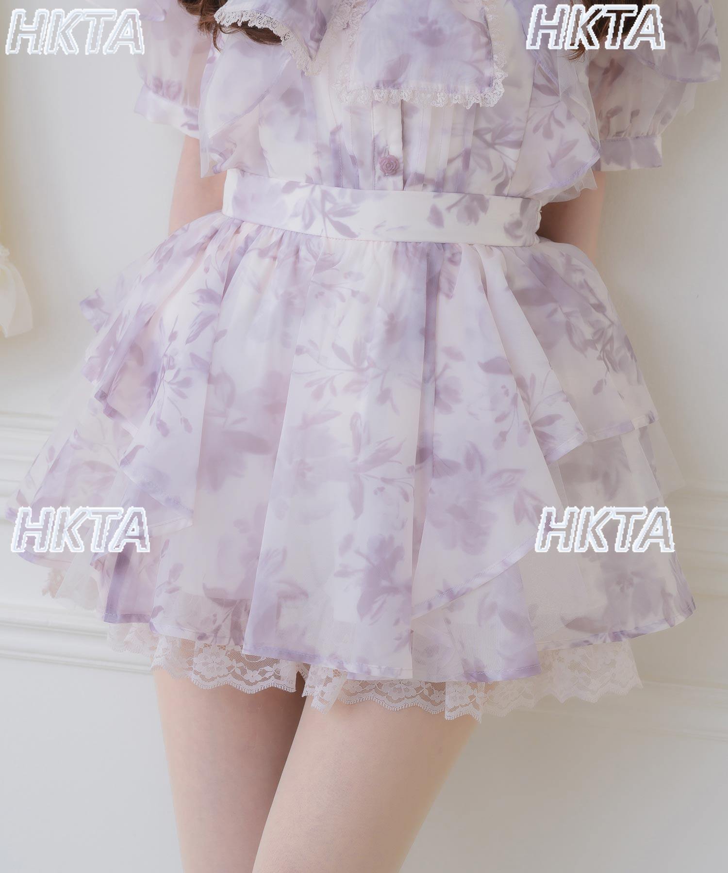 和菓子風花柄半袖シャツ夏の新しい女性のブラウスレーストリム蝶 - Puff Sleeve Blouse のレビューと価格