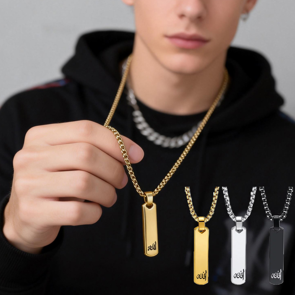 3Dバーネックレス、クールでシンプルなデザイン、女性男性向け - Women Fashion Logo Design のレビューと価格