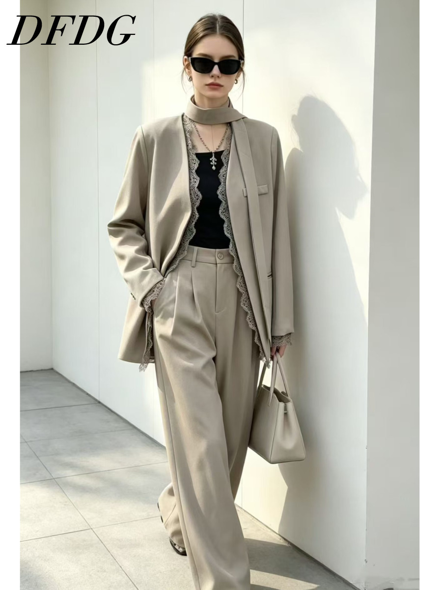 DFDG レディース 2026 スカーフカラー オーバーサイ - Blazer Women Oversized のレビューと価格