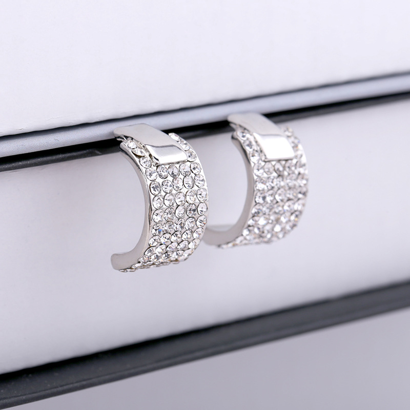 ファッションC型電気メッキ本金ダイヤモンドスタッドピアス A - Women'S Fashion E Commerce のレビューと価格