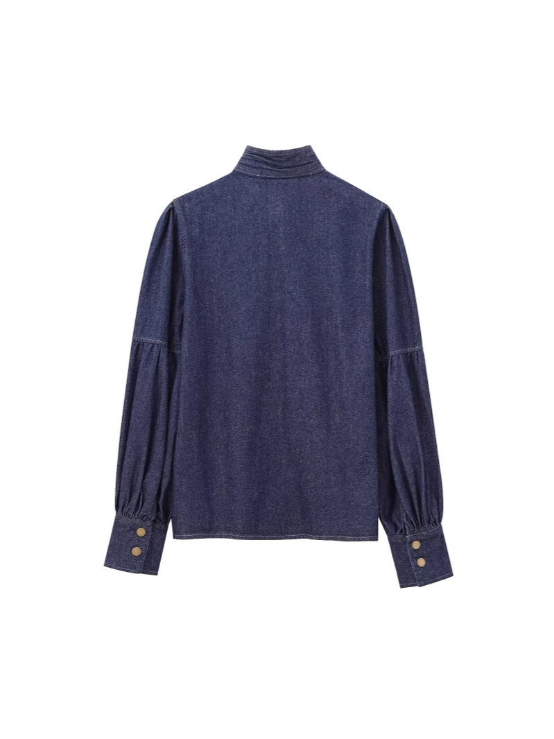 AW アーバン イミテーションデニム ブラウス トップス レ - Puff Sleeve Blouse のレビューと価格