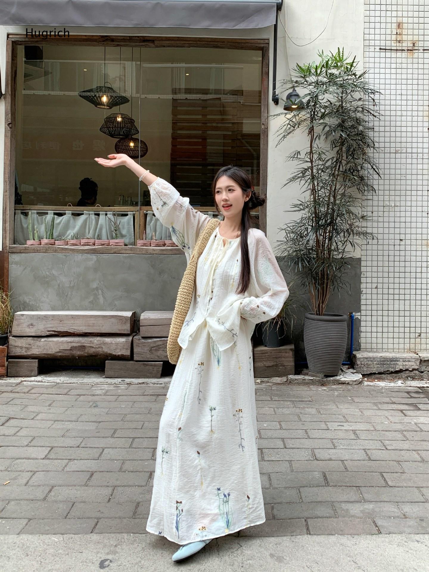 デイリーバケーション ホワイトフローラル ツーピースセット  - Puff Sleeve Blouse のレビューと価格
