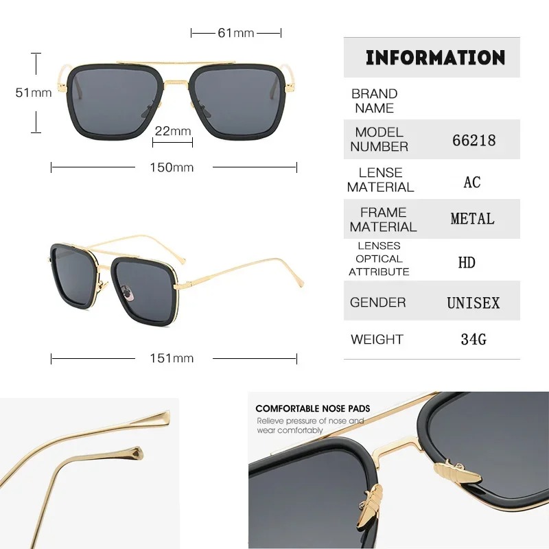 スチームパンク トニー・スターク サングラス メンズ レディ - Women'S Fashion Eyewear のレビューと価格